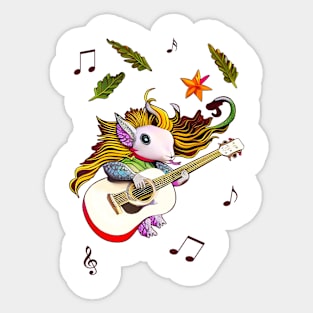 Guitar Playing Lizard Sticker